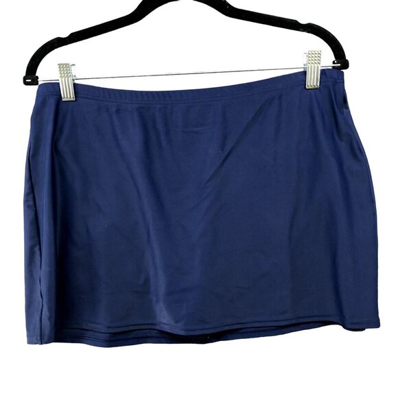 Vintage Christina Swimwear 90s Swim Skirt Size 12 Blue - Picture 1 of 11